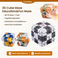 【24 ship】3D Cube Maze with Rolling Ball Maze Cube Education Puzzle Maze Cube Fun toy for kid