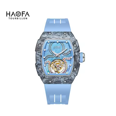 Haofa Tourbillon Women Watch Luxury High Quality Water Resistance Carbon Fiber Butterfly Buckle Manu
