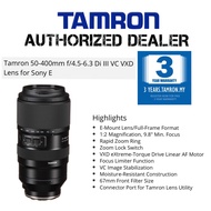 (TAMRON OFFICIAL)TAMRON 50-400mm F/4.5-6.3 Di III VC VXD Lens for Sony E-Mount/Full Frame Format