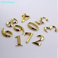 GentleHappy 1pc Height 5cm Golden Home Sticker Address Door Label Gold Modern House Number sg