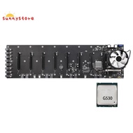 ETH-B75 BTC Mining Motherboard with G530 CPU+CPU Fan LGA1155 8 PCIE Slots 65mm VGA USB3.0 Support DDR3/DDR3L SO-DIMM RAM
