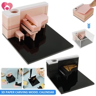 3D Memo Pad Paper Carving Art Creative Time Piece Calendar Decorative 3D Sticky Notes DIY 3D Notepad