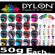 DYLON FABRIC DYE, TRUE PERMANENT COLOUR, FABRIC ARTS DYE 50g