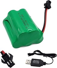 Qsmily® 6V Battery Pack, 1000mAh Ni-Cd AA Rechargeable Battery Pack with SM Connector and Charge Cab