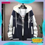KATUN VARSITY HOODIE ZIPPER JACKET BASEBALL JACKET MEN WOMEN JUMBO (S-6XL) INITIAL LOGO N ZIPPER JAC