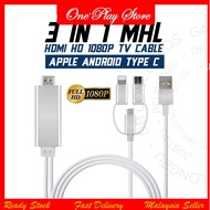 USB TO HDMI CABLE CONVERTER ADAPTER MIRROR CAST MHL CABLE MICRO USB TYPE C TO HDMI PHONE TO TV READY