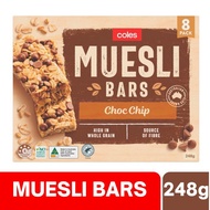 [CLEARANCE Expiry Date: 06/08/2026] Coles Muesli Bars Choc Chips 8 Pack 248g | Oz Mart