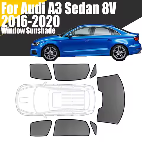 Custom Magnetic Car Window Sunshade For Audi A3 Sedan 8V 2016-2020 Curtain Mesh Front Windshield Fra