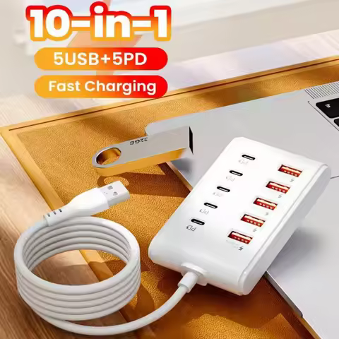 10 in 1 USB Charger Power Strip Desktop Charging Station Universal Fast Charging Phone Charger Adapt