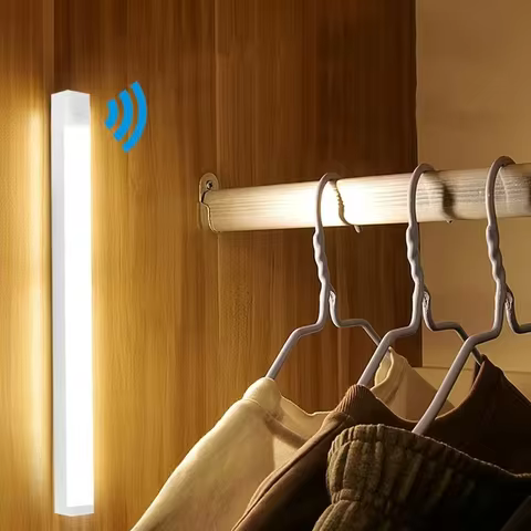 6LED Motion Sensor Night Light 9.8cm UltraThin Magnetic Light USBAAA Powered 2-5M PIR Sensing for Wa