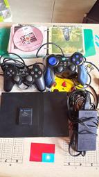 PS2 PlayStation2主機SCPH-70007薄機黑色與手把+遊戲片約20片