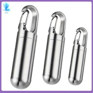 Portable Mini Stainless Steel Sealed Capsule Waterproof Pill Box Camping Firstaid Pendant Travel Out