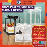 Transparent Cake Box Marble 6/8/10/11.5inch Heighten Transparent cake box💕LOWEST PRICE💕birthday gift box packaging