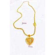 Necklace Rantai Leher Biji Sawi Pendant Love Emas Bangkok FREE COP 916