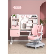 MJS multi function solid wood child kid study table ergonomic table chair set pink blue, correct sit
