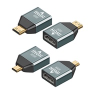 4K@60Hz Micro/Mini HDMI Male to HDMI Female Adapter, C/D to A HDMI 2.0 Bidirectional Converter for D