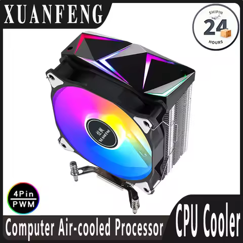 XUANFENG LGA2011 2066 115X 1200 1700 1851 Cooler CPU Fan 120mm 4/6 Heat Pipe Air-Cooled Processor Co