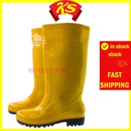 DAIZEN Safety Rubber Boot Safety Shoe  Kasut Getah Kuning + Kepala & Tapak Besi (Carbon Steel Toe)