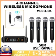 Karaoke Wireless Microphone 4 Channel UHF Wireless Microphone System professional Studio Microphone 