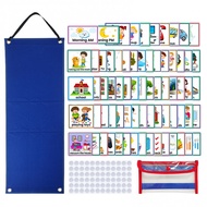 Visual Schedule Chart for Kids Chore with 70 Pieces Behavior Cards, Visual Behavioral Routine Chart 
