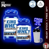 Muscle Kingdom King Whey 4lbs (1.8kg) (Chocolate or Cookies Cream) - Whey Protein, Lean Muscle, Hala