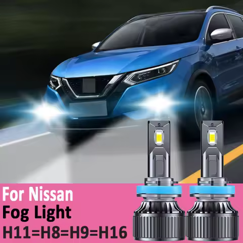 2x 12v 55w H11 H8 Led Fog Light For Nissan Qashqai J11 J10 X Trail T32 T31 Headlight Canbus H16 H9 C