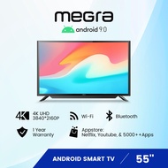 MEGRA 43'' / 50'' / 55'' Bluetooth 4K UHD Smart TV Powered by Android 9.0 Led Tv D45PRO Series 43inch-55 inch