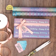 YURUYI Gift Wrapping Paper, Colorful Shimmery Star Dots Packaging Paper, Creative DIY Happy Birthday