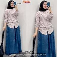 KATUN Eloka Jeans Skirt Set By Bellwis - Haruka Cotton Top Material