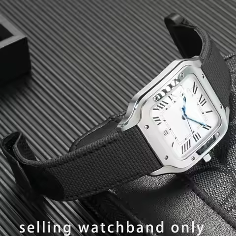 New canvas watch strap for Cartier waterproof quick release fluororubber watch strap Santos nylon br
