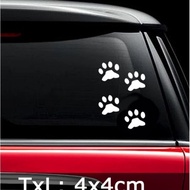 Paw Cat Footprint Car Sticker 4pcs