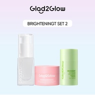 Glad2Glow SPECIAL BUNDLE 3in1 3pcs Paket Skincare Moisturizer Serum Clay Mask Stick Face Wash -ACNE 