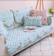 codKorean Twill Cotton Sofa Cushion Fabric Washable Sofa Towel Full Cover Summer Sofa Cover Custom C