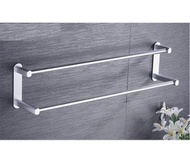 全城熱賣 - 毛巾桿免打孔衛生間加長浴室壁掛毛巾架廁所廚房太空鋁（太空鋁毛巾桿雙桿亮砂款81cm(免打孔安裝)）