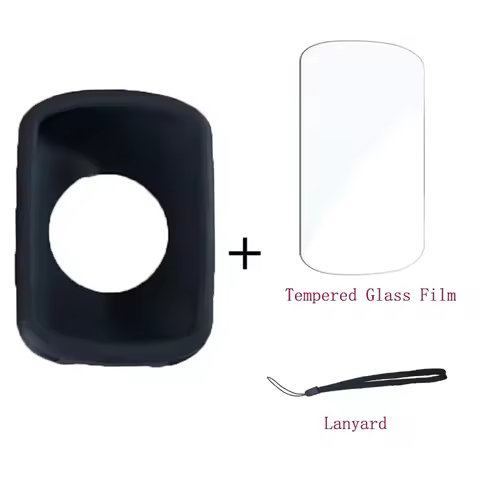 3 IN 1 Silicone Case + Tempered Glass + Lanyard for Garmin Edge 840 540 530 1040 1030 520 130 Plus E