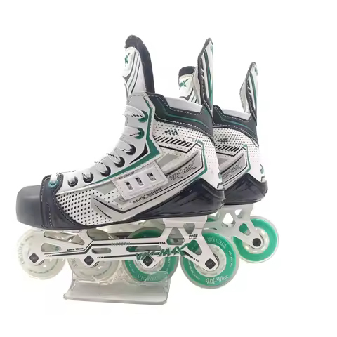 Professional 4 Wheels Speed Skates Shoes Black PVC PU Fabric Winter Hockey Shoe Inline Roller Hockey