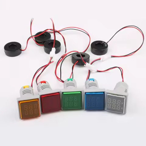 AD16-22FVA(AD101-22VAMS) 22mm Square LED Digital Dual Display Voltmeter Ammeter Voltage Gauge Curren