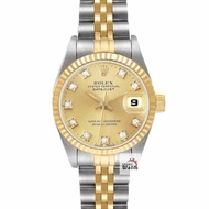 【大眾名錶】ROLEX 勞力士 69173 Datejust 半金女錶 金十鑽面盤 錶徑26mm 大眾名錶G183