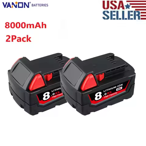 VANON 2Packs M18 18V 8.0AH Li-on Battery Replace for Milwaukee 18V 48-11-1880 48-11-1811 48-11-1815 