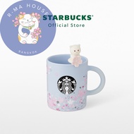 Starbucks Sakura with Cat Stir Mug 12oz. แก้วน้ำสตาร์บัคส์เซรามิก ขนาด 12ออนซ์ A9001511 R Ma House