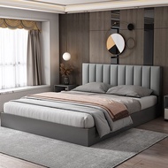 【Free Shipping】Leather And Wooden Bed Frame Single/Super Single/Queen/King Size Bed frame With Mattress Wooden Bed frame