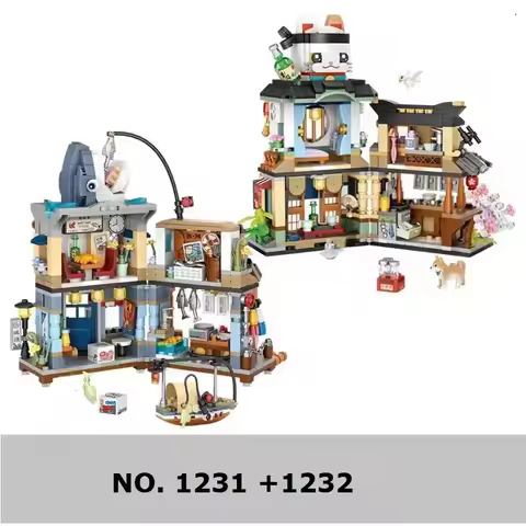 1231 1232 LOZ mini Blocks Building Bricks Toys Gift Japanese Snack Bar Puzzle Home Decorations