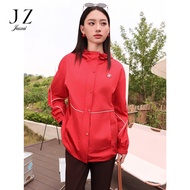 JZ Long Sporty Womens Jacket Fall 2024 New Style JWEQ40517 Commute Style Straight Cut Nylon Fiber Th