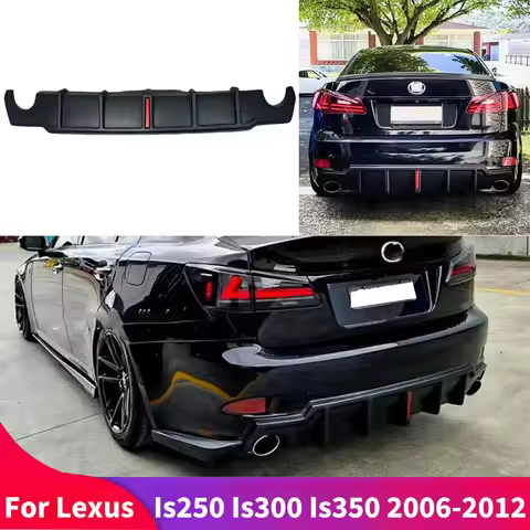 Car Rear Bumper For Lexus Is250 Is300 Is350 2006-2012 Diffuser with Led Light Body Kits Spoiler Lip 