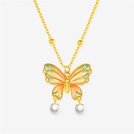 CTS เงิน S925เคลือบมุกมีสีสันสร้อยคอผีเสื้อ CHOW TAI SENG อาจเป็น S1PC1490 S1PC1490 S1PC1490