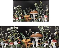 FNLNDO Mushroom Kitchen Rugs and Mats Green Mushroom Kitchen Decor Anti Fatigue Kitchen Floor Mat Se
