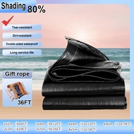 Blcak PE Thickened Waterproof canvas 2x2m、2x3m、3x4m、3x5m、4x4m、4x5m、4x6m With holes durable(Send rope