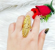 Cincin Model Arab Bermotif Wanita Dewasa Lapis Emas 24k Tidak Luntur Bahan Berkualitas