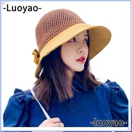 LUOYAO Bucket Hat Summer Panama Hat UV Protection Wide Brim Sunshade Hat