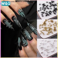 W&Q 100/1000Pcs Punk Metal Rivet Nail Charms 1.5/2/3mm Cone Black Silver Gold Studs Nail Jewels Deco